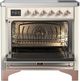 Ilve® Majestic III 36" Antique White Pro Style Induction Range with Triple Glass Door and Copper Trim-1