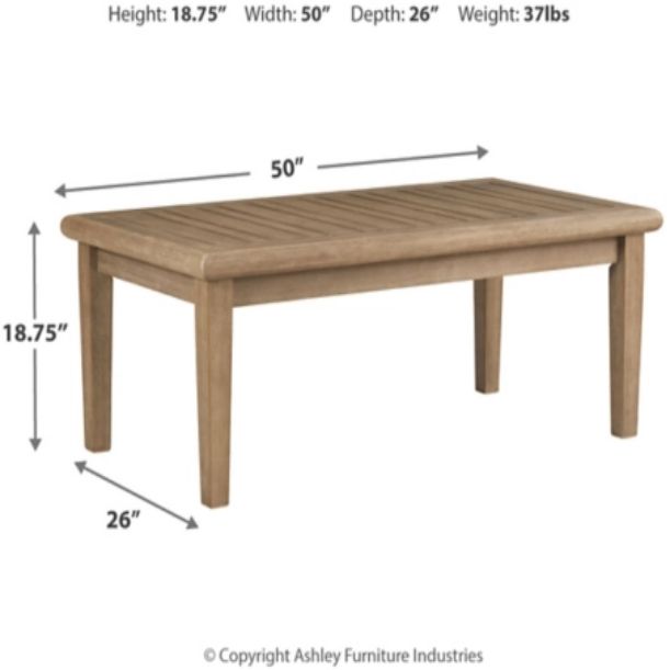 Signature Design by Ashley® Gerianne Grayish Brown Wooden Outdoor Cocktail Table-3