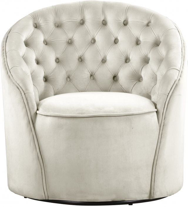 Meridian Furniture Alessio Cream Velvet Swivel Chair-1