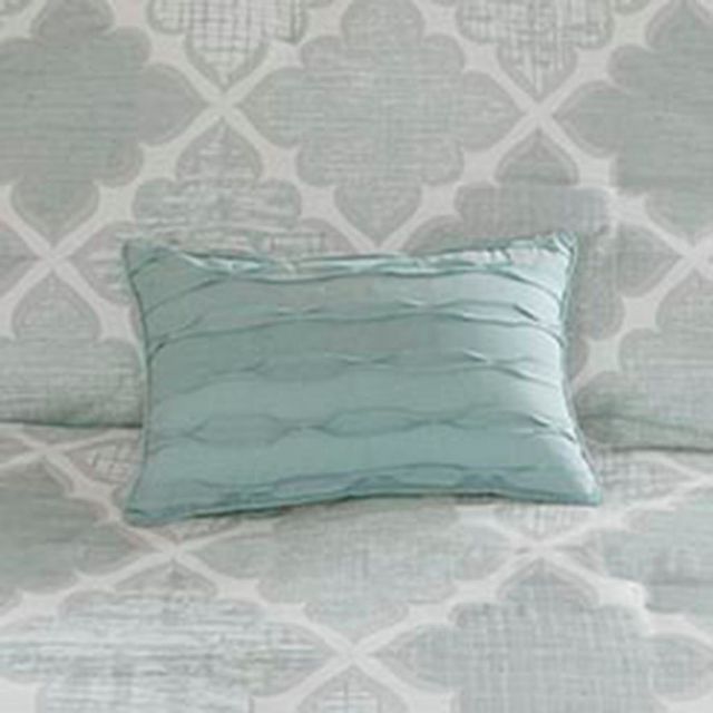 Olliix by Madison Park 8 Piece Aqua King/California King Cadence Cotton Sateen Duvet Cover Set-4