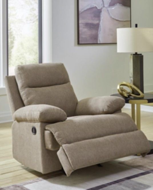 Signature Design by Ashley® Side-Swipe Mocha Manual Rocker Recliner -2