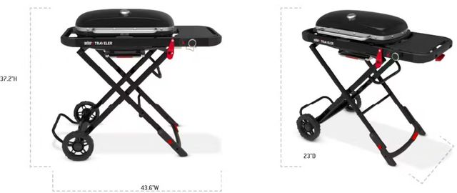 Weber® Traveler® 1-Burner Black Portable Liquid Propane Grill-1