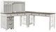 Liberty Furniture Magnolia Manor 5-Piece Antique White/Weathered Bark L-Shaped Office Desk Set-0