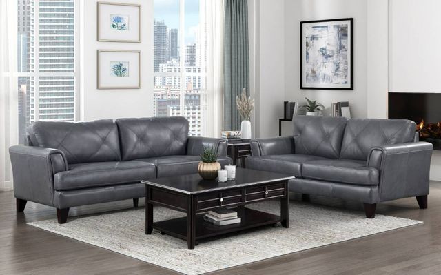 Homelegance® Thierry Burnish Gray Loveseat-1