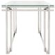 Sagebrook Home 24" Glass Top Side Table with Silver Base-1