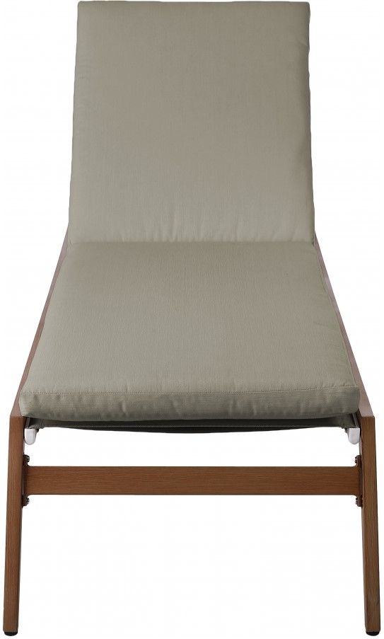 Meridian Furniture Maui Gray/Brown Aluminum Outdoor Patio Adjustable Lounge Chair-1