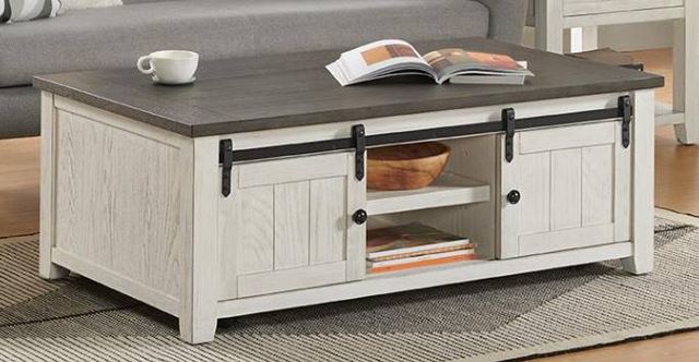Urban Styles Furniture Omaha Gray Coffee Table with Almond Base-0