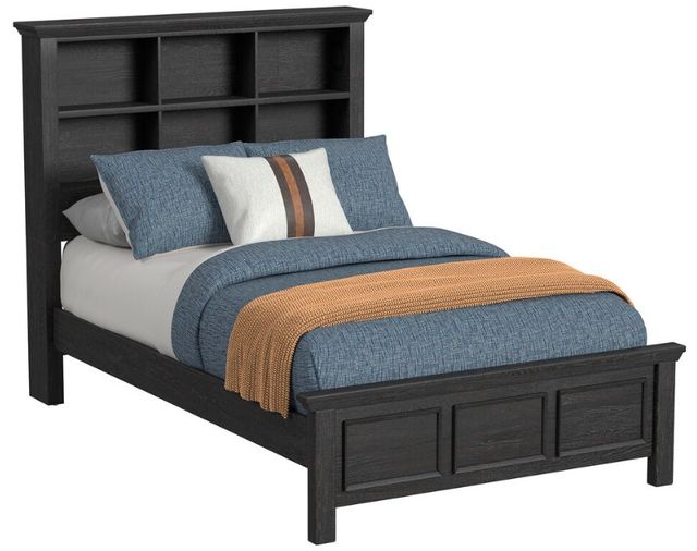 Elements International Hampton Kids Charcoal Full Bookcase Bed-0