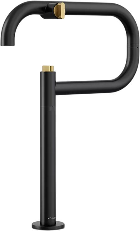 KOHLER® Components® Brushed Moderne Brass/Matte Black Deck-Mount Pot Filler-0