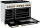 ZLINE Autograph Edition 48" Satin Stainless Steel Pro Style Dual Fuel Range with Black Matte Door-3