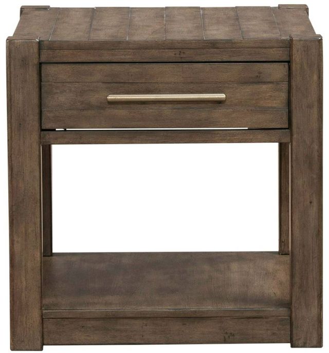 Liberty Furniture Broadmore Cobblestone Brown Drawer End Table-2