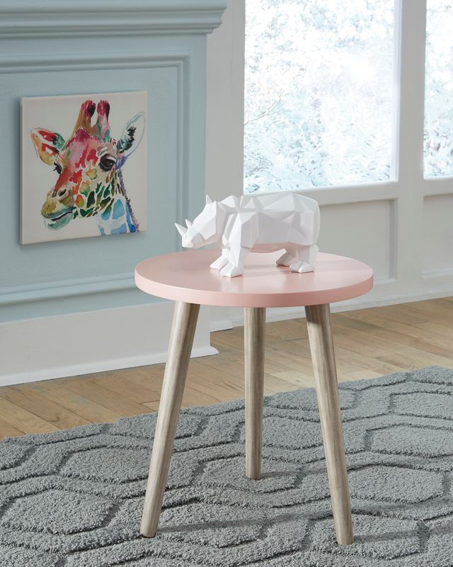 Signature Design by Ashley® Fullersen Pink Accent Table  with Light Gray Legs-2