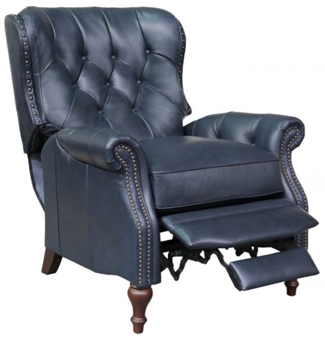 BarcaLounger® Kendall Shoreham Blue Leather Manual Recliner-1