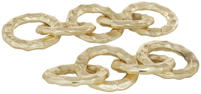 Deco Marche CosmoLiving by Cosmopolitan 2-Piece Gold Metal Chain Sculpture Set-0