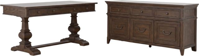 Liberty Furniture Paradise Valley 2-Piece Saddle Brown Desk Set-0