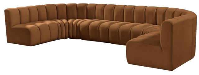 Meridian Furniture Arc 8-Piece Saddle Velvet Sectional-2