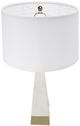 A & B Home White and Gold Thin Pyramid Table Lamp with Drum Shade-1