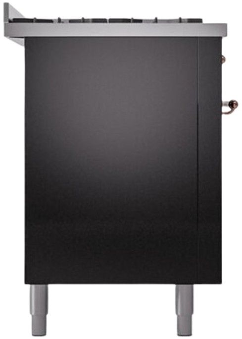 Ilve® Nostalgie II Series 60" Glossy Black Pro Style Dual Fuel Range-2