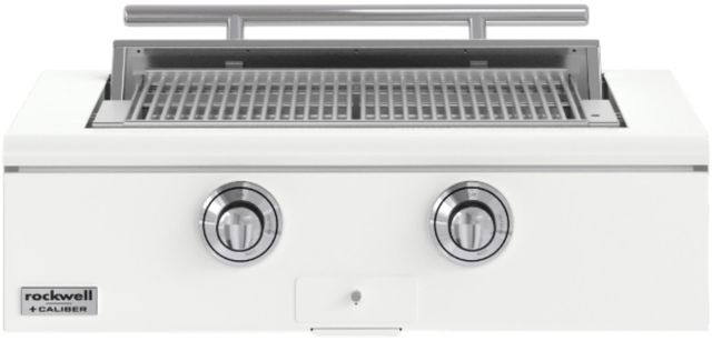 Caliber™ Rockwell 2-Burner Matte White Built-In Liquid Propane Grill with Polished Chrome Hardware-0