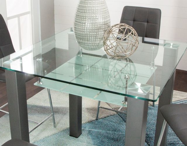 Cramco Napa Glass Top Counter Height Dining Table with Charcoal Base-2