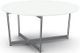 Amisco Customizable Jill White Glass Round Coffee Table with X-Shaped Metal Frame-0