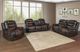 New Classic® Home Furnishings Nikko Brown Dual Power Reclining Sofa-1