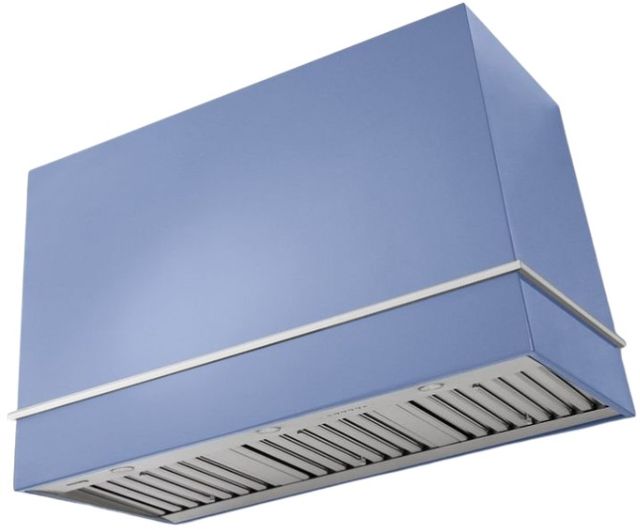 AGA Loge 48" Carnaby Blue Wall Mounted Range Hood  with Polished Chrome Trim-0