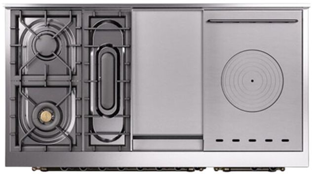 Ilve® Nostalgie II Series 48" White Pro Style Dual Fuel Range-3