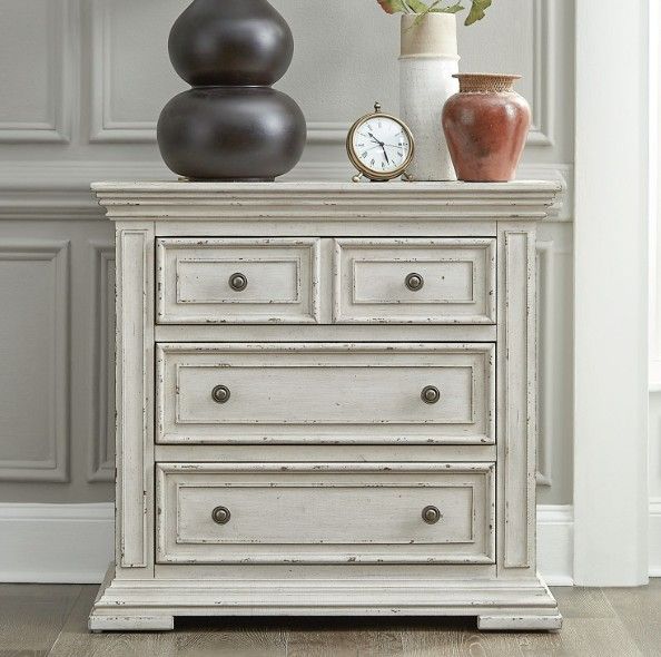 Liberty Furniture Big Valley Whitestone Bedside Chest with Charging Station-1