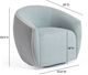 TOV Furniture Jordan Baby Blue/Cream Velvet Velvet Swivel Accent Chair-2