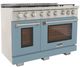 Kucht Professional KFX Series 48" Stainless Steel Pro Style Liquid Propane Gas Range with Light Blue Door and True Simmer Burners-1