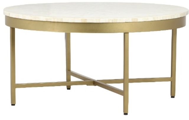 LR Home Gold/White Coffee Table-2