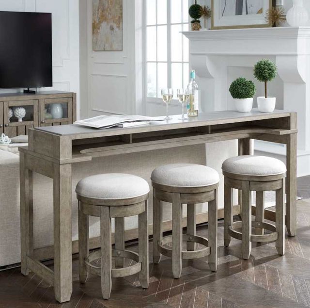 Liberty Furniture Millstone 4-Piece Nutmeg Console Bar Table Set-1
