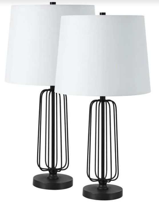 Renwil® Shadia 2-Piece Matte Black Table Lamp Set-0