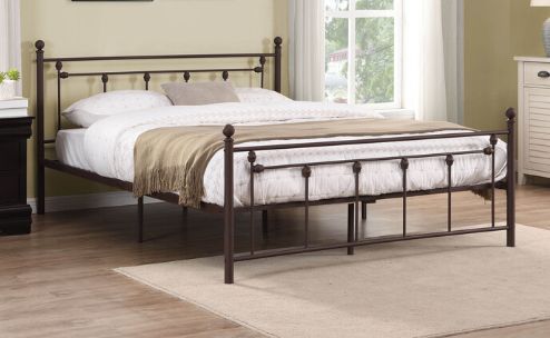 Milton Greens Stars Copper Queen Victorian Style Metal Platform Bed-1