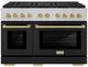 ZLINE Autograph Edition Paramount 48" 6.7 Cu. Ft. Satin Stainless Steel Gas Range with 8 Burner DuoPro™ Cooktop and Dual Ovens with Black Matte Doors and Champagne Bronze Accents-0