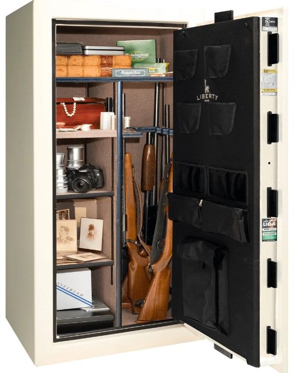 Liberty Safe Colonial Extreme White Gloss Black Chrome 50 Electronic Gun Safe-1