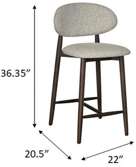 Nest Home Collections Erica Carob/Paloma Gray Counter Stool-2