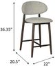 Nest Home Collections Erica Carob/Paloma Gray Counter Stool-2