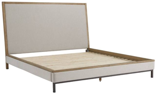 Benchcraft® Tomtyn Gray/Light Brown Queen Upholstered Panel Bed-1