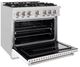 ZLINE Classic 36" Satin Stainless Steel Pro Style Gas Range with White Matte Door-3