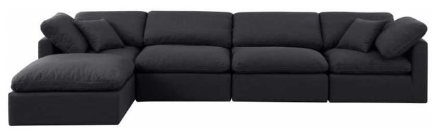 Meridian Furniture Indulge 5-Piece Black Sectional-1