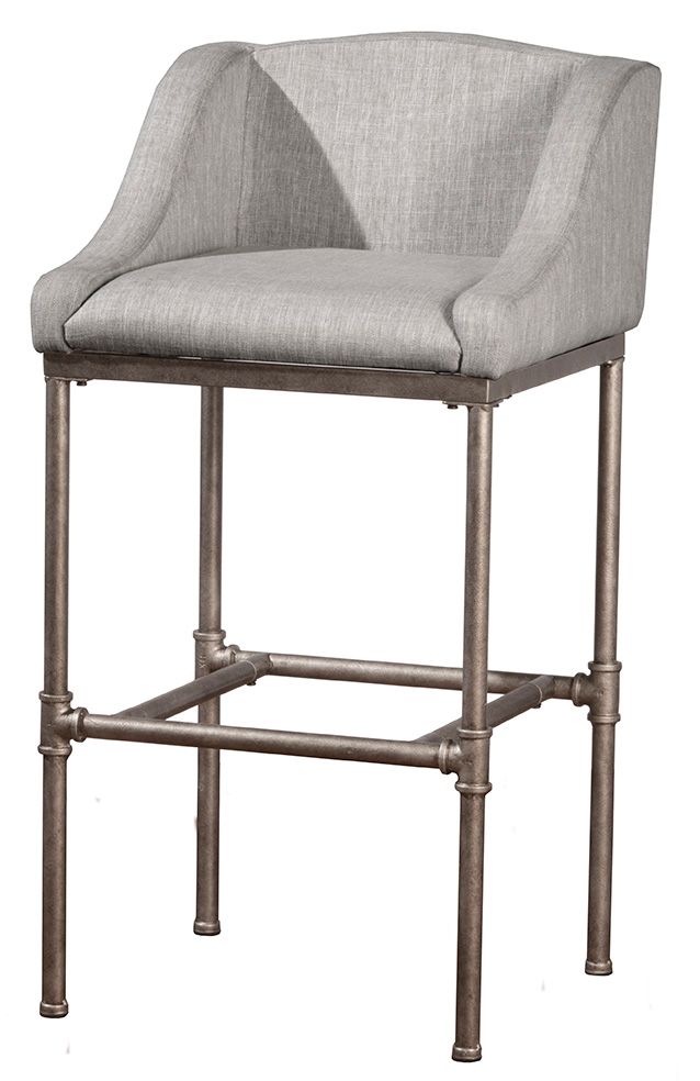 HH2 Home Dillon Textured Silver Stationary Bar Stool-0