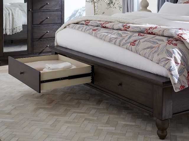 aspenhome® Cambridge Classic Cherry Queen Storage Panel Bed-3