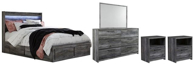 Signature Design by Ashley® Baystorm 5-Piece Gray Queen Panel Headboard Bed Set-0