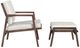 Flexsteel® Nova 2-Piece Dark Brown/Ivory Canvas/Sunbrella Outdoor Chair and Ottoman Set-1