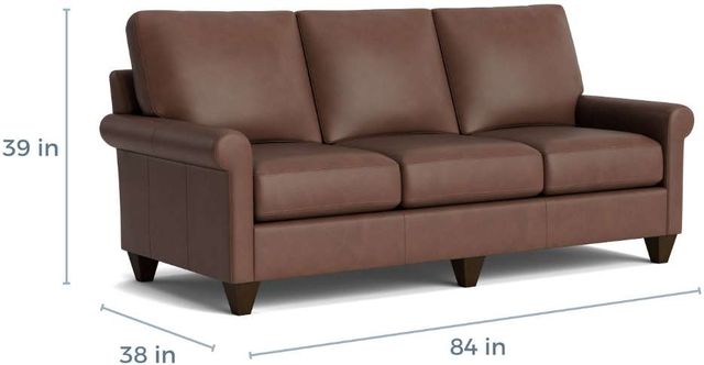 Bassett® Furniture Customizable True Custom® Leather Roll Arm Sofa-4