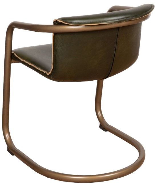 Home Trends & Design Portofino Antique Gold/Emerald Green Dining Chair-2