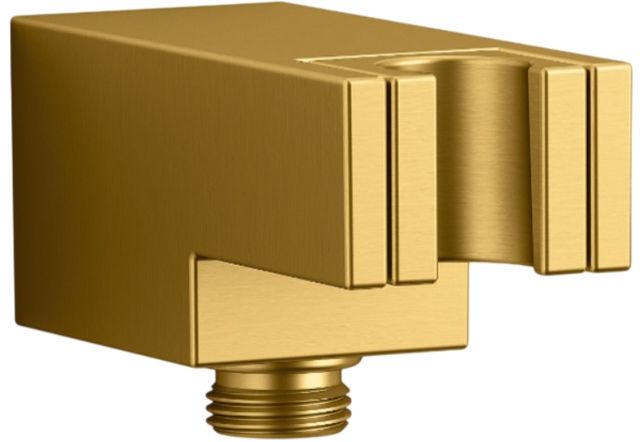 KOHLER® Statement® Vibrant Brushed Moderne Brass Wall-Mount Handshower Holder with Supply Elbow and Check Valve-0