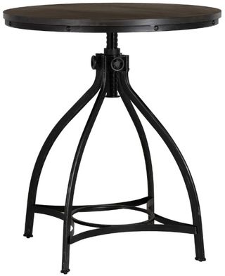 Powell® Haywood Gray Wooden Top Bar Table with Steel Base